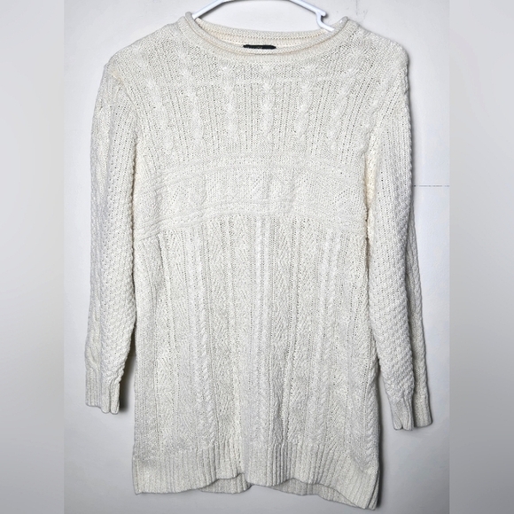 Women's Ralph Lauren Linen Blend Cable Knit Cottagecore Sweater, Size XL - Picture 1 of 2